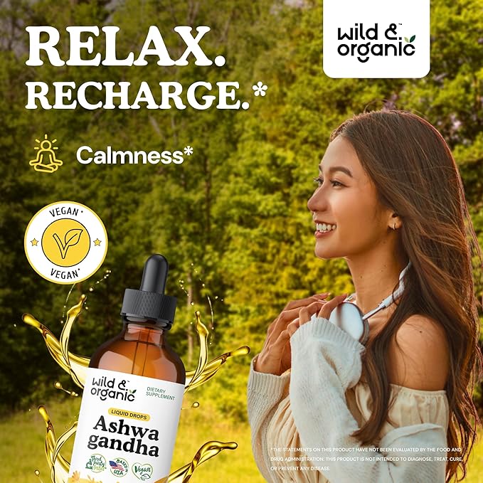 Wild & Organic Kava Kava Tincture 4 fl oz & Ashwagandha Tincture 4 fl oz