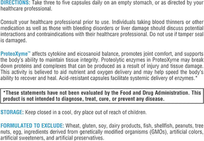 XYMOGEN ProteoXyme - Pancreatic Enzymes, Serrapeptase, Rutin, Papain & Bromelain - Designed to Support Tissue Integrity & Healthy Immune System Balance (100 Acid-Resistant Capsules)