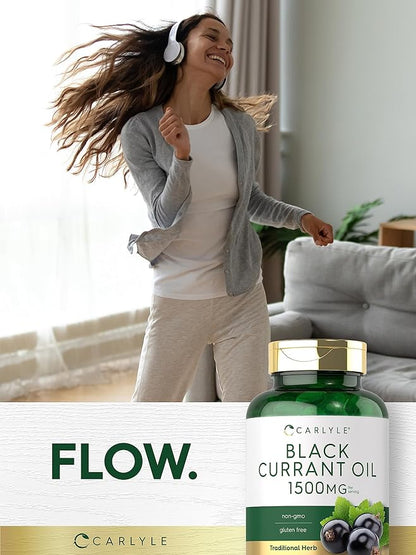 Carlyle Black Currant Oil Softgels | 1500mg | 200 Count | Non-GMO and Gluten Free Formula | Black Currant Seed Oil