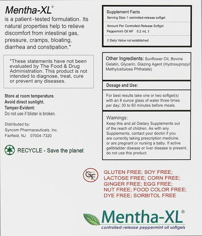 Mentha-XL Peppermint Oil Softgels 84 ea (Pack of 2)