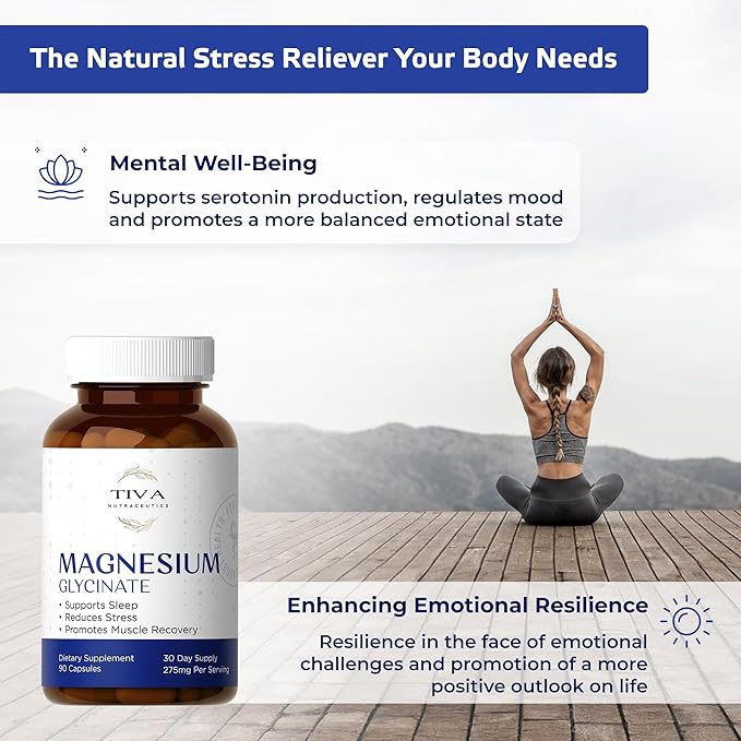 Magnesium Glycinate – Gentle & Highly Absorbable Magnesium for Sleep, Muscle Relaxation & Heart Health | Chelated Magnesium Complex for Energy & Bone Support | 90 Capsules