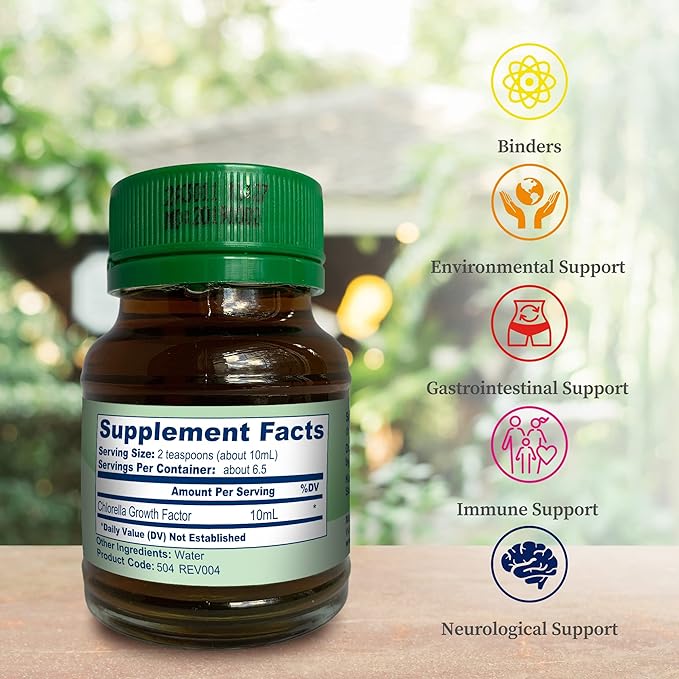 BioPure Chlorella Growth Factor Liquid – Nutrient-Dense, Nutraceutical Superfood Packed with Proteins, Vitamins, Minerals & Amino Acids That Supports Metabolism, Detox & Immunity – 2.2 fl oz