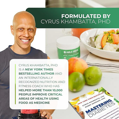 Amla Powder & Green Tea Superfood Supplement, 20x Ultra Concentrated Amla, Antioxidant Support, Made with Oolong Tea and Indian Gooseberries, Organic, Vegan, Classic Flavor, 30 Servings