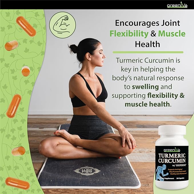 GreenIVe Turmeric Curcumin with BioPerine 90 Capsules with Curcumin 46X Higher Absorption