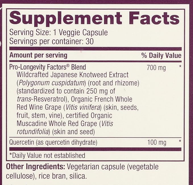 Reserveage Beauty Resveratrol 250 mg - Best Trans-Resveratrol - Vegan Antioxidant Supplement for Cellular & Heart Health - Aids Healthy Aging & Immune Health - 30 Vegetable Capsules (30 Servings)