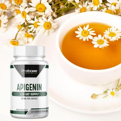 Ultimate Apigenin Capsules 50mg - Non-GMO, Vegan, Gluten Free - 4 Month Supply - Herbal Relaxation Support Formula
