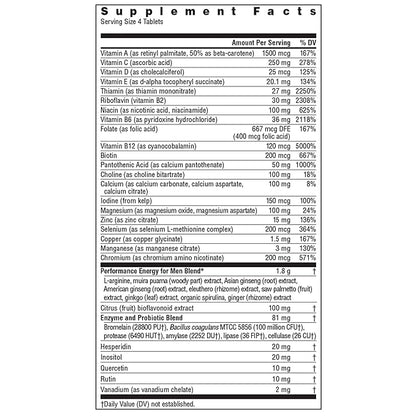 Rainbow Light Men's Multivitamin for Performance Energy, Multivitamin Supplement Provides High-Potency Source of Vitamin C, Vitamin D, Vitamin E and B-Complex, Vegetarian, 90 Count