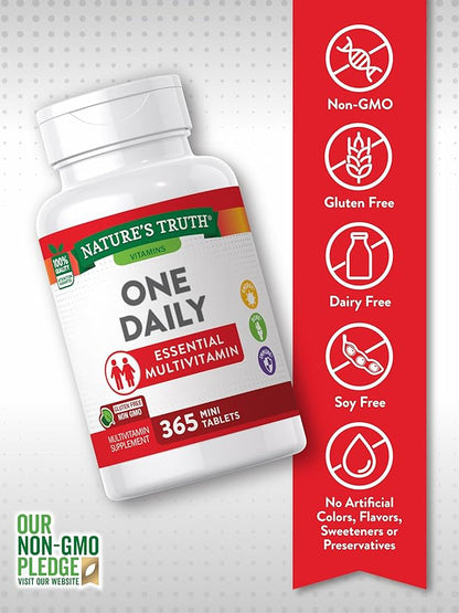 Nature's Truth One Daily Multivitamin | 365 Mini Tablets | Non-GMO & Gluten Free Supplement | for Men and Women
