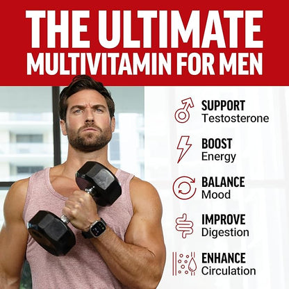 FORCE FACTOR Test X180 Multivitamin, Testosterone Booster Supplement for Men, Support Muscle, Strength, Performance & Vitality, 50+ Nutrients for Men’s Health & All 13 Essential Vitamins, 120 Tablets