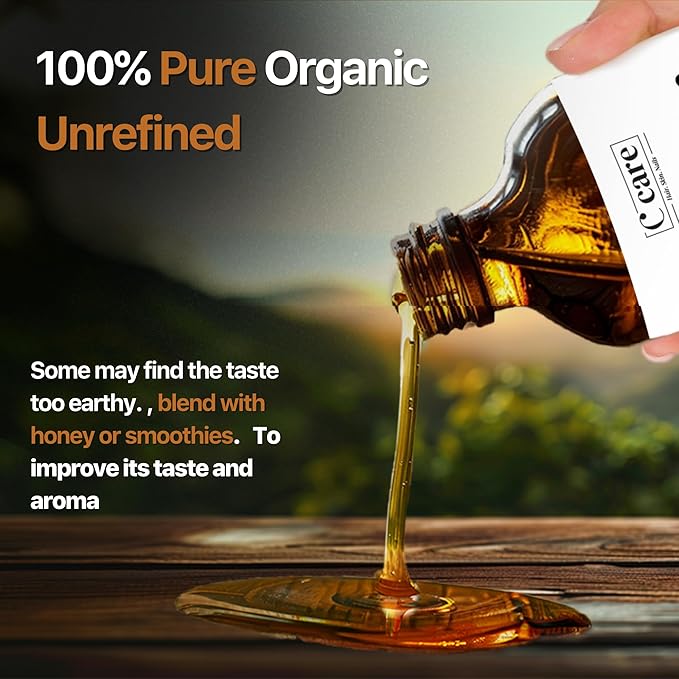 Black Seed Oil Organic Cold Pressed Unrefined Glass Bottle | USDA Certified Organic Black Cumin Seed Oil | High Thymoquinone Omega 3 6 9 | for Immune Support, Joints, Digestion, Hair, Skin | 16 Fl oz