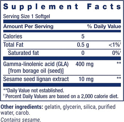 Life Extension Mega GLA Sesame Lignans, Omega-6 Fatty acids to Promote a Healthy inflammatory Response, Gluten Free, Non-GMO, 30 softgels