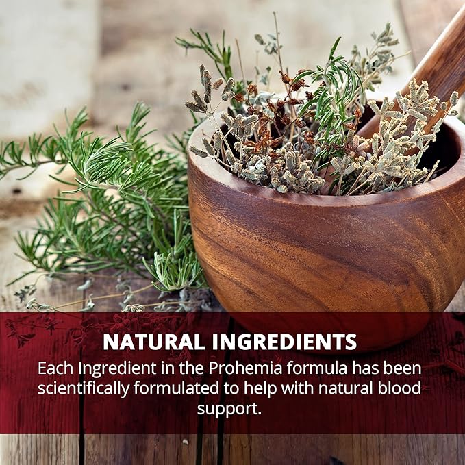 Natural Blood Builder Iron Supplement and Support for Healthy RBC & Oxygen Levels and Red Blood Cells Production for Women and Men - 60 Pills