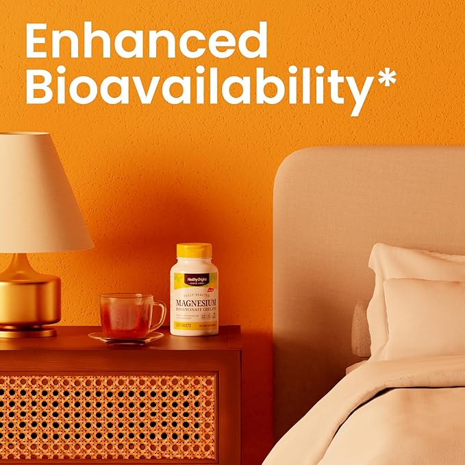 Healthy Origins Magnesium Bisglycinate Chelate (Albion Minerals, Non-GMO, Gluten Free, Cardiovascular Support, Bone Support, Neurological Support, Vegan), 360 Tablets