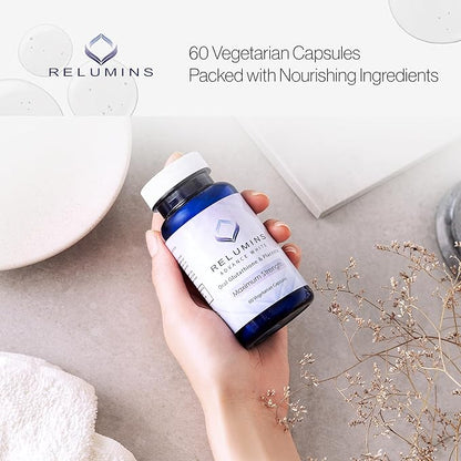 Advanced White Glutathione Placenta and Collagen Stack - 60 Capsules of Gluta Placenta with 60 Peach-Flavored Collagen Supplement Tablets