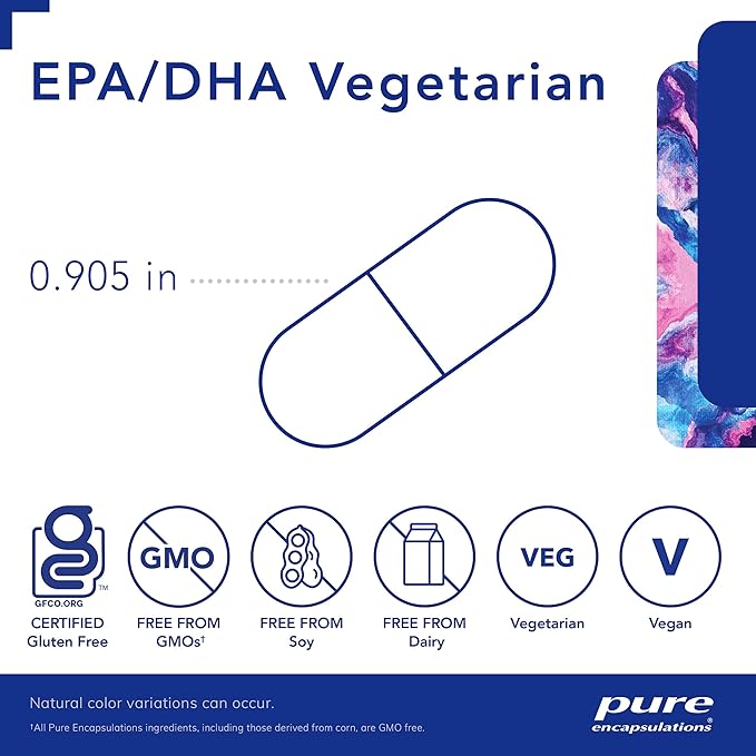 Pure Encapsulations EPA/DHA Vegetarian | Algae-Derived EPA and DHA to Support Cardiovascular Health and Daily Wellness | 120 Capsules*
