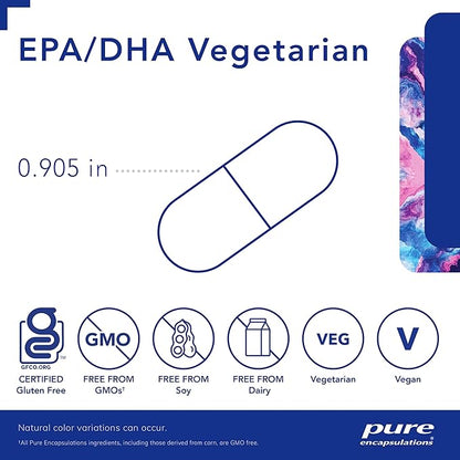 Pure Encapsulations EPA/DHA Vegetarian | Algae-Derived EPA and DHA to Support Cardiovascular Health and Daily Wellness | 120 Capsules*