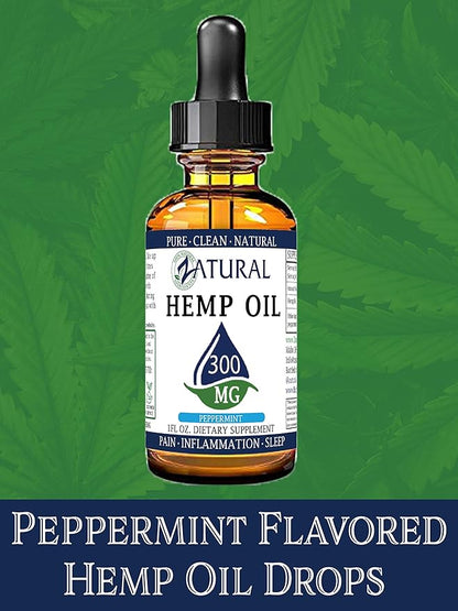 2,000mg Zatural Hemp Oil Drops: Hemp Seed Oil | High Vegan Omegas (2,000mg Peppermint)