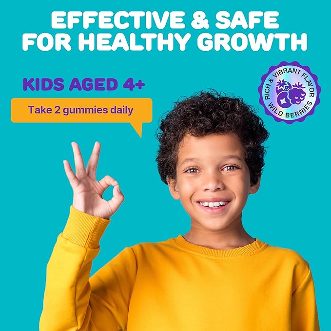 Height Growth Gummies for Kids - Growth Vitamins for Teens, Height Increase Multivitamin for Boys & Girls with Calcium Vitamin D C K2 Magnesium Zinc, Natural Height Growth Maximizer Supplement, 60 PCS