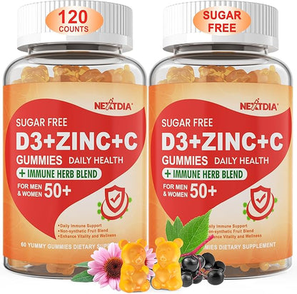 Bundle: Vitamin C + D3 + Zinc Gummies for Adults 50 + & Vitamin K2 Gummies