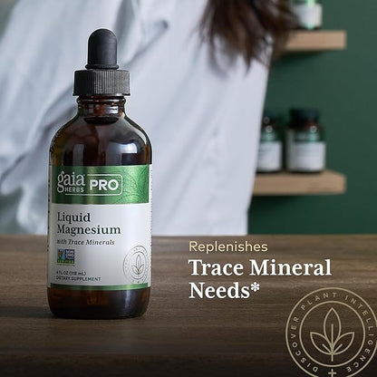 Gaia Herbs Pro Liquid Magnesium with Trace Minerals - Cellular Energy & DNA Production Support Supplement - Liquid Health Supplement with Boron Lithium & Potassium - 4 fl oz (48 Servings)