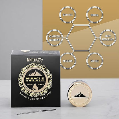 Pure Himalayan Shilajit Resin - Organic Gold Grade Supplement with 85+ Trace Minerals, Fulvic Acid - Supports Vitality & Overall Wellness - 15g (1 Pack) - Ideal for Men & Women