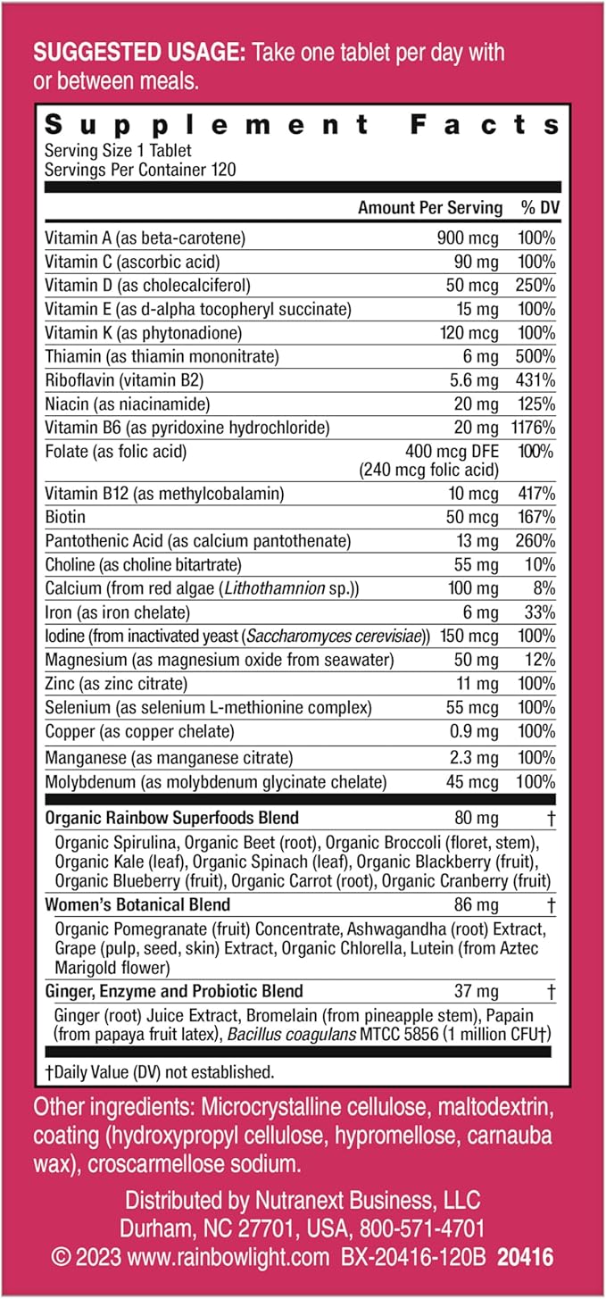 Rainbow Light Multivitamin Womens One, Powder, 120 Count