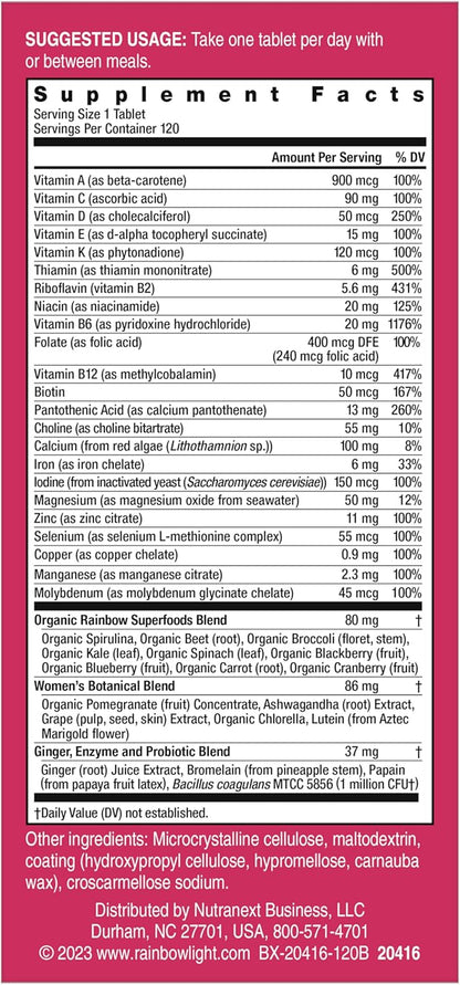 Rainbow Light Multivitamin Womens One, Powder, 120 Count