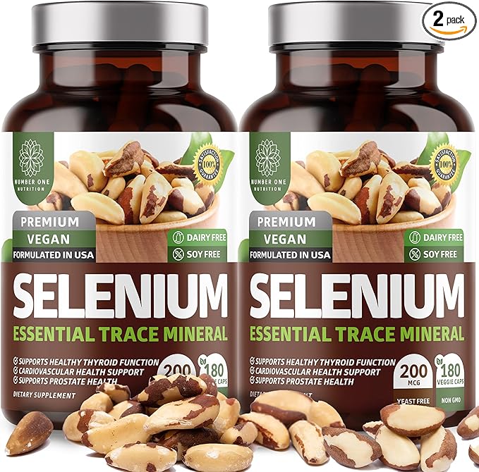 2-Pack N1N Premium Pure Selenium [Max Absorption, 200MCG] to Support Immunity, Heart and Prostate Health, 360 Veg Caps