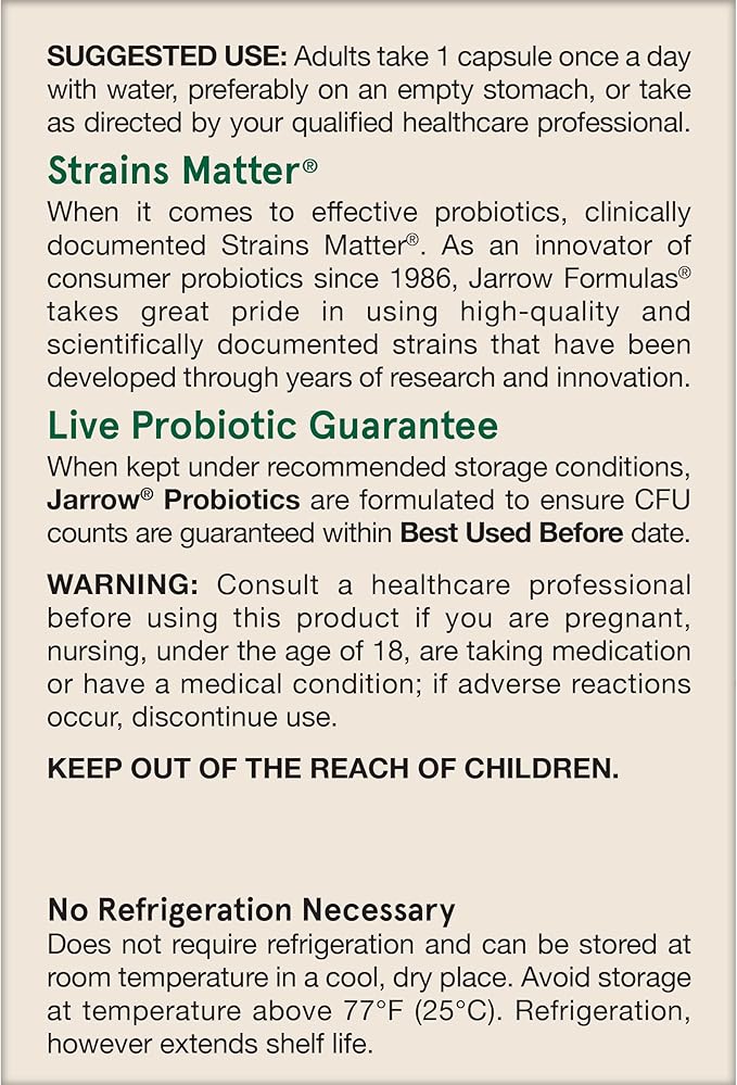 Jarrow Formulas® Jarro-Dophilus® Prenatal Probiotics For Women, 6 Billion CFU, Supports a Healthy Pregnancy, 30 Veggie Capsules, 30 Day Supply