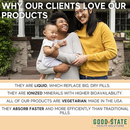 Good State Liquid Ionic Calcium (96 servings at 144 mg elemental, plus 2 mg fulvic acid - 8 fl oz)
