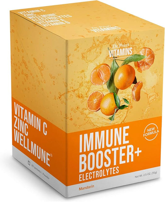 Immune Support + Electrolytes | 1000mg Vitamin C, Zinc & Chromium | Hydration & Wellness Powder | Sugar-Free, Fast-Absorbing Drink Mix | Easy-to-Mix Packets for Daily Use, Travel & Recovery