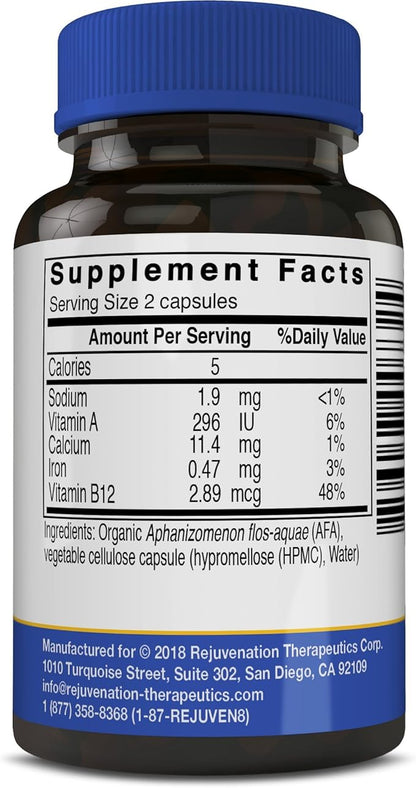 Klamath Blue-Green Algae | More Powerful Than Spirulina Or Chlorella | Grown from The Clean Pure Source of Klamath Lake (60 Vegan Capsules)