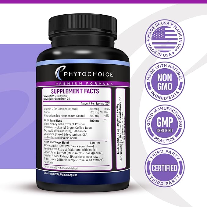 Night Time Weight Loss Pills for Women-Carb Blocker Appetite Suppressant with Melatonin-Fat Burner Diet Pills that Work Fast for Women-Nighttime Metabolism Booster-Overnight Fat Burning Pills-2 Pack