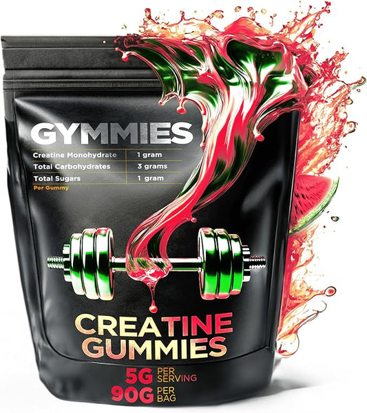 Creatine Monohydrate Gummies - Muscle Growth, Performance, Endurance - 5 Gram Creatine per Serving - Vegan, Non-GMO, Gluten-Free, Made in USA - 90ct (90 Count, Watermelon)