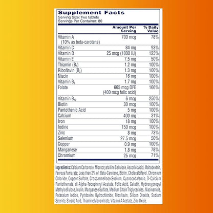 One A Day Women’s Petites Multivitamin,Supplement with Vitamin A, C, D, E and Zinc for Immune Health Support, B Vitamins, Biotin, Folate (as folic acid) & more,Tablet, 160 count