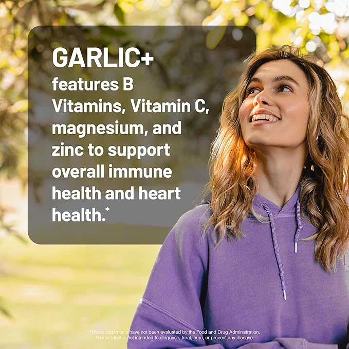 NatureWise Garlic Extract Supplement - Healthy Cholesterol & Blood Pressure Formula + B Vitamins, C, 5500mcg Allicin - Vegan Tablets w/Enteric Coating, Non-GMO, Gluten-Free, 60 Count [30-Day Supply]