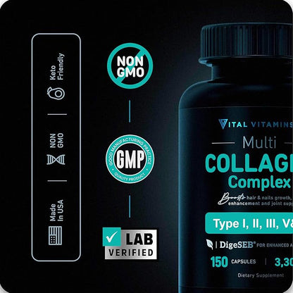 Vital Vitamins Multi Collagen Pills + Biotin Complex Pills