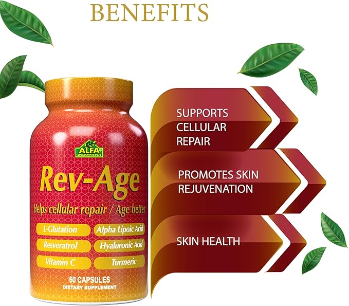 ALFA VITAMINS Rev-Age Cellular Repair Supplement for Anti-Aging & Immune System Support - 60 Capsules