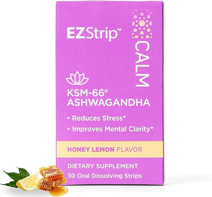 Calm – KSM-66 Ashwagandha Oral Strips. Stress Relief 30 Pk