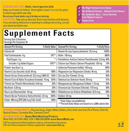 Nature Made Advanced Multivitamin Gummies 50+ for Her with Magnesium Citrate, Calcium and All 8 B Vitamins, Multivitamin for Women, 84 Gummies, 28 Day Supply