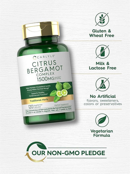 Carlyle Citrus Bergamot | 1500mg Complex | 120 Capsules | Non-GMO, Gluten Free Supplement