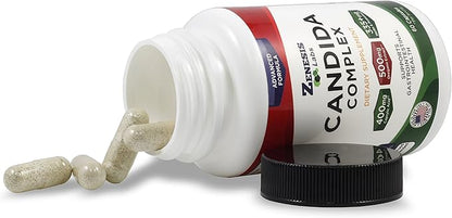 Zenesis Labs Candida Complex Cleanse Detox Caprylic Acid Supplement, Oregano Extract, Probiotics, Enzymes (60 Capsules, 30 Day Supply)