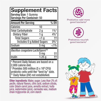 Align Probiotic, Kids Gummies, Prebiotic + Probiotic helps support a healthy digestive system*, #1 Doctor Recommended Probiotic Brand‡, 50 Gummies