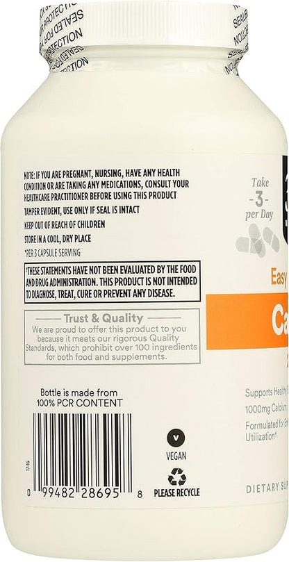 365 by Whole Foods Market, Calcium 1000Mg Magnesium 500Mg Easy Swallow, 250 Veg Capsules (Pack of 2)
