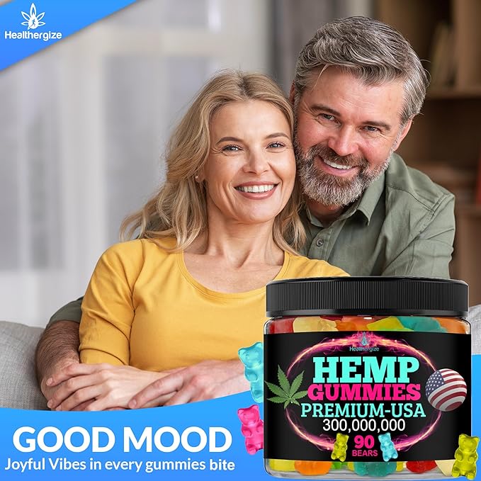 Hemp Gummies for Relaxation and Rest-Natural Hemp Oil Gummies, Fresh Fruity Flavors Tasty Relief-Made in USA-High Potency Gummy Edibles-Extra Strength 90 Bears