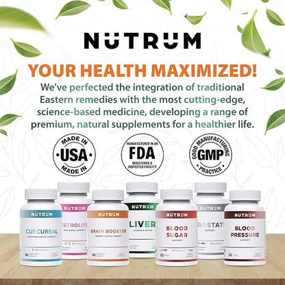 Advanced Immune Support Supplements with Curcumin by Nutrum, Vegan Formula for Cellular Health, Promotes Regeneration of Damaged Cells with Fucoidan, Immunity Boost with Herbal Extracts, 90 Capsules