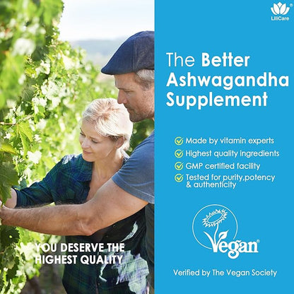 Ashwagandha Gummies 2000mg for Women Men - Sugar Free, Vegan - Organic Ashwagandha Root Supplements Gummy & Vitamin D3, 120 Count