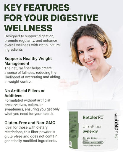 Ultra Fiber Lean Powder Supplement - Natural Soluble Propolmannan for Satiety & Digestive Health - Prebiotic Fiber for Bowel Regularity - Gluten-Free, Non-GMO Formula