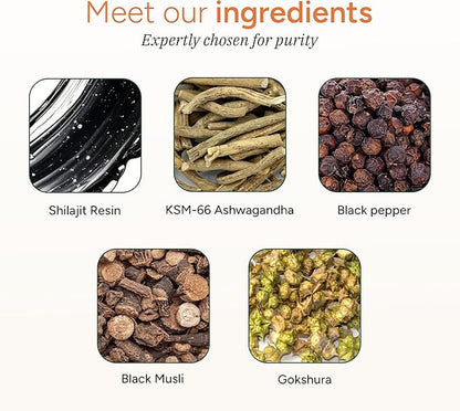 4000 mg Pure Himalayan Shilajit Gummies I No Added Sugar I KSM-66 Ashwagandha, Gokshura| 75%+ Fulvic Acid & 85+ Trace Minerals I Men,Women I Non-GMO I Lab Tested I 100% Natural I 120 Pouch