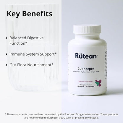 Gut Keeper - Psyllium Husk, Slippery Elm Bark, Ginger Root, Inulin - Digestive and Immune Support - 60 Capsules
